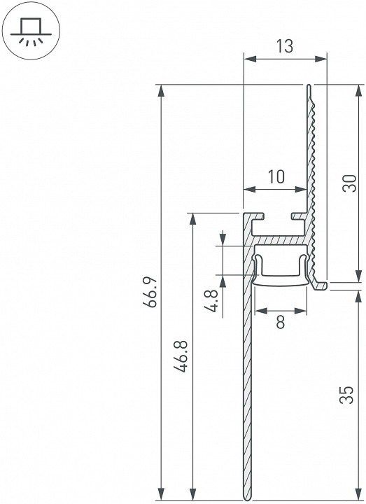 Профиль для плинтусов Arlight ARH-PLINTUS 043666