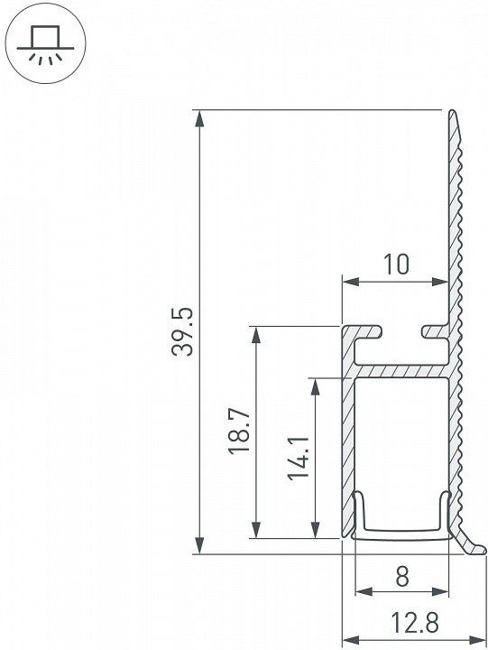 Профиль встраиваемый гибкий Arlight FANTOM-BENT 043694