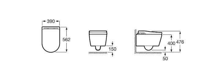 Электронная чаша-биде Roca Inspira In-Wash подвесной rimless 803060001