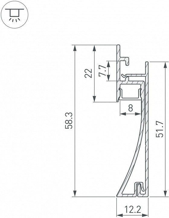 Профиль для плинтусов Arlight ARH-PLINTUS 045286