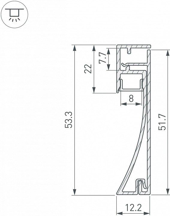 Профиль для плинтусов Arlight ARH-PLINTUS 045433