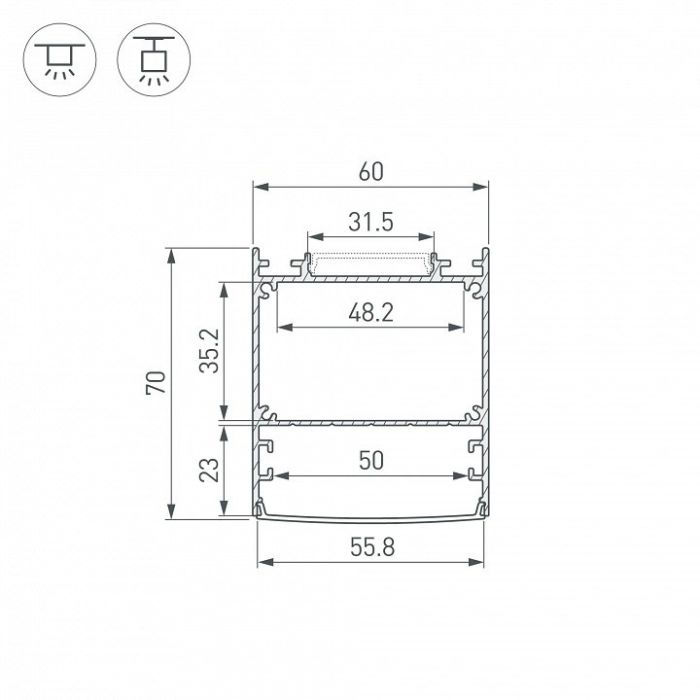 Профиль накладной Arlight SL-LINE 046401