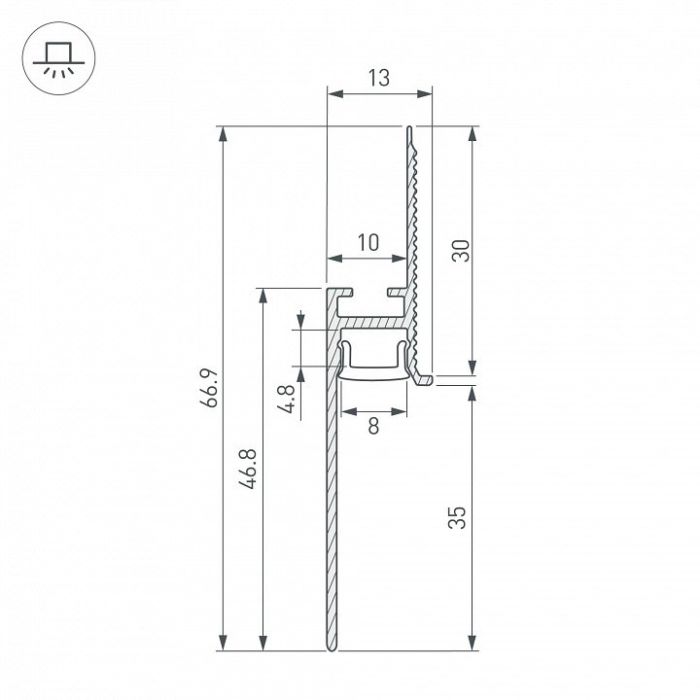 Профиль для плинтусов Arlight FANTOM 048687