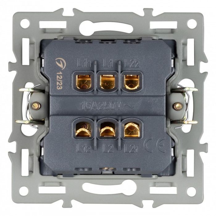 Выключатель проходной двухклавишный без рамки Arlight SWT 043727