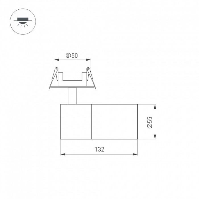 Встраиваемый светильник на штанге Arlight LGD-ARTEMIS-BUILT-FLAP-R55-12W 051795