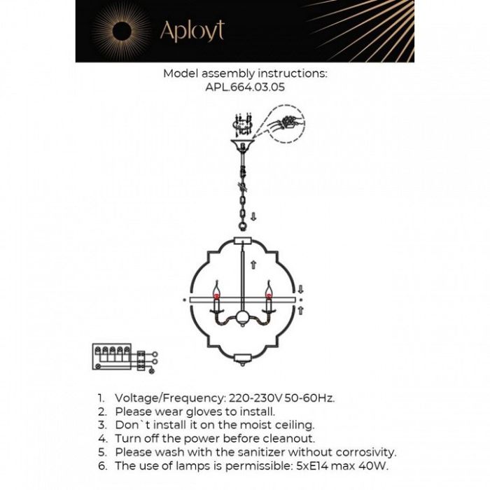 Подвесная люстра Aployt Sharlotta APL.664.03.05