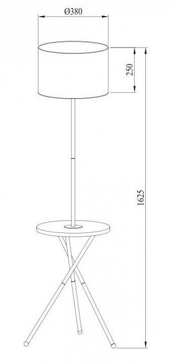 Торшер с полкой Arte Lamp Combo A2070PN-1BK