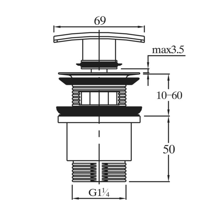 Донный клапан Raiber RLET-58