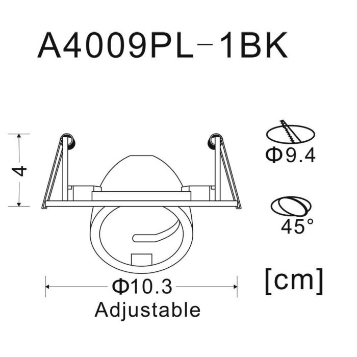 Встраиваемый светильник Arte Lamp Accento A4009PL-1BK