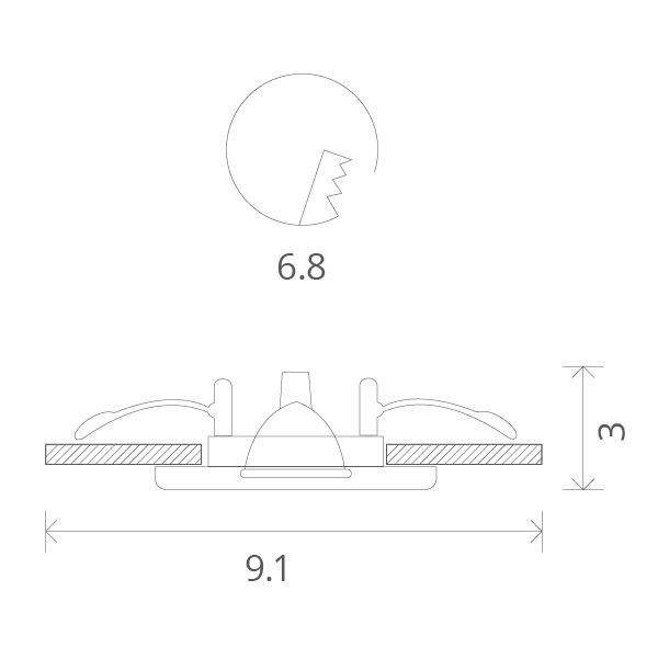 Встраиваемый светильник Arte Lamp Aqua A2024PL-1AB