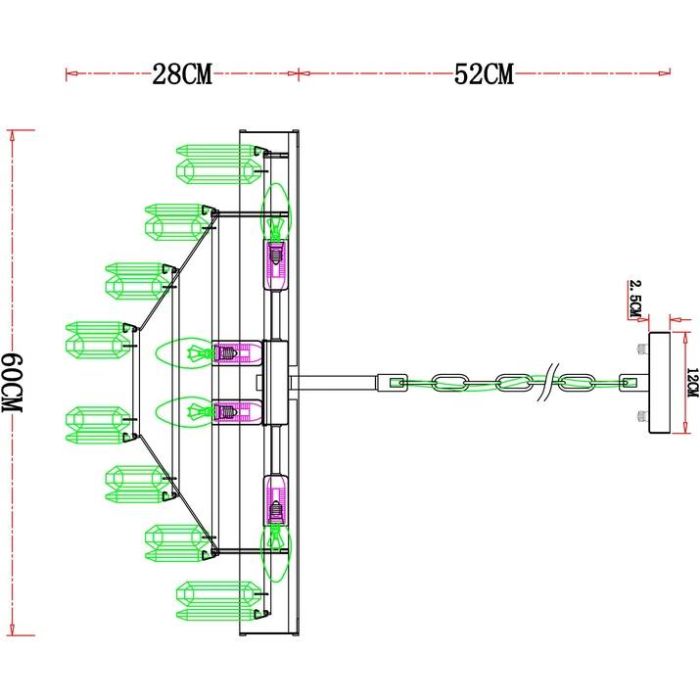 Подвесной светильник Arte Lamp Diadem A1002LM-8CC