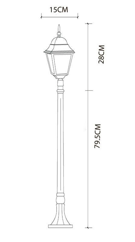 Наземный высокий светильник Arte Lamp Bremen A1016PA-1BK