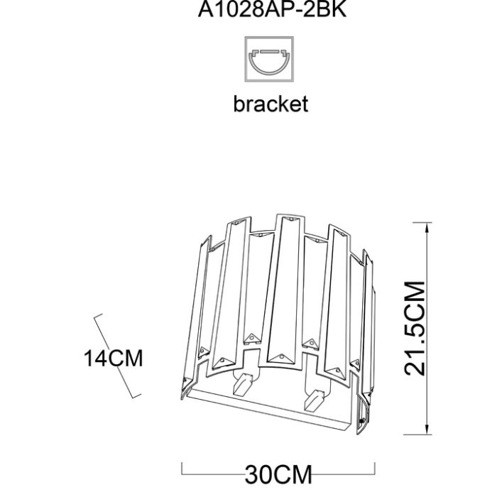 Накладной светильник Arte Lamp Amber A1028AP-2BK