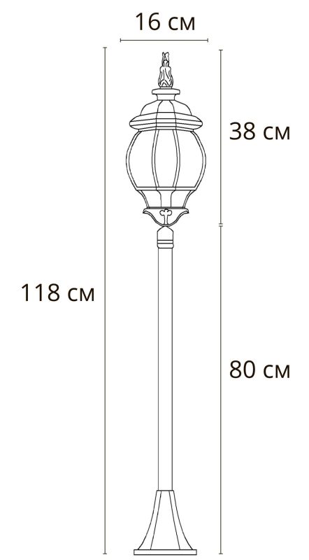 Наземный высокий светильник Arte Lamp Atlanta A1046PA-1BG