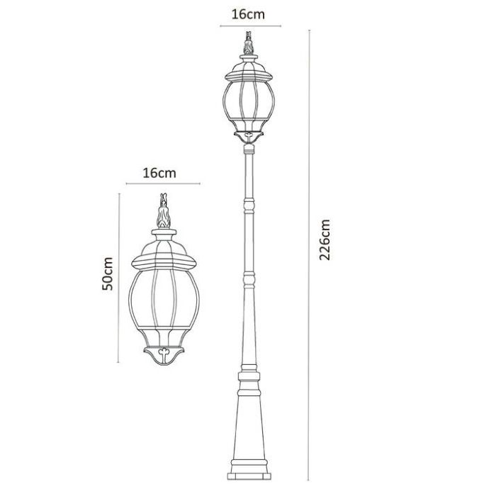 Фонарный столб Arte Lamp Atlanta A1047PA-1BG