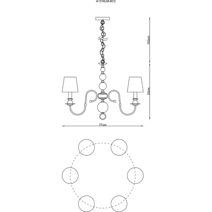 Подвесная люстра Arte Lamp Molly A1316LM-6CC