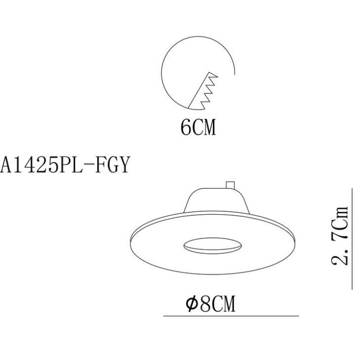 Встраиваемый светильник Arte Lamp 1425 A1425PL-1GY