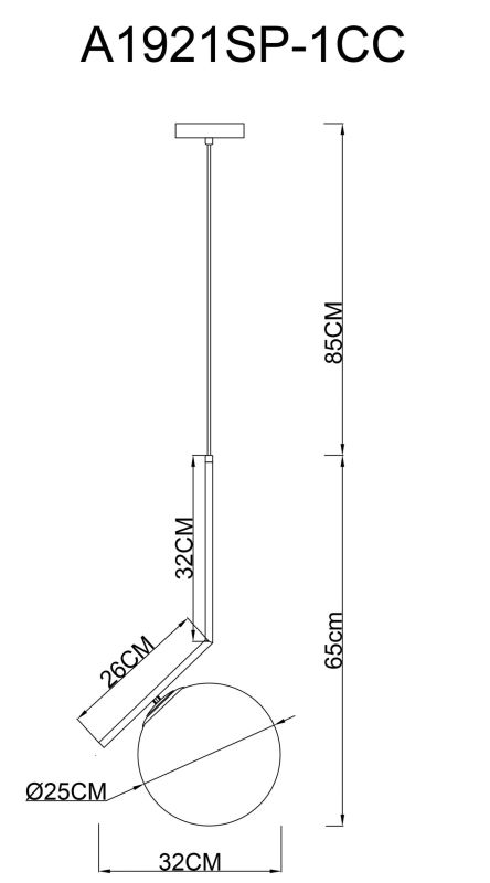 Подвесной светильник Arte Lamp Bolla-Unica A1921SP-1CC