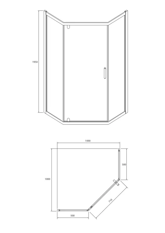 Душевое ограждение 100*100 RUSH Palm (PI-A1100100)