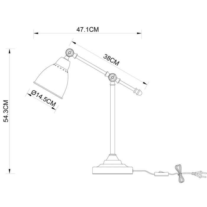 Настольная лампа офисная Arte Lamp Braccio A2054LT-1BK