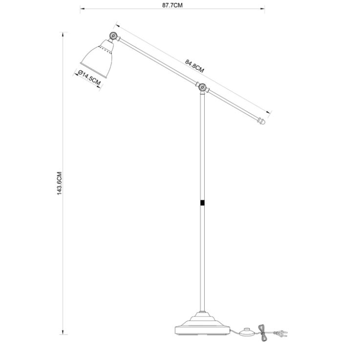 Торшер Arte Lamp Braccio A2054PN-1BK