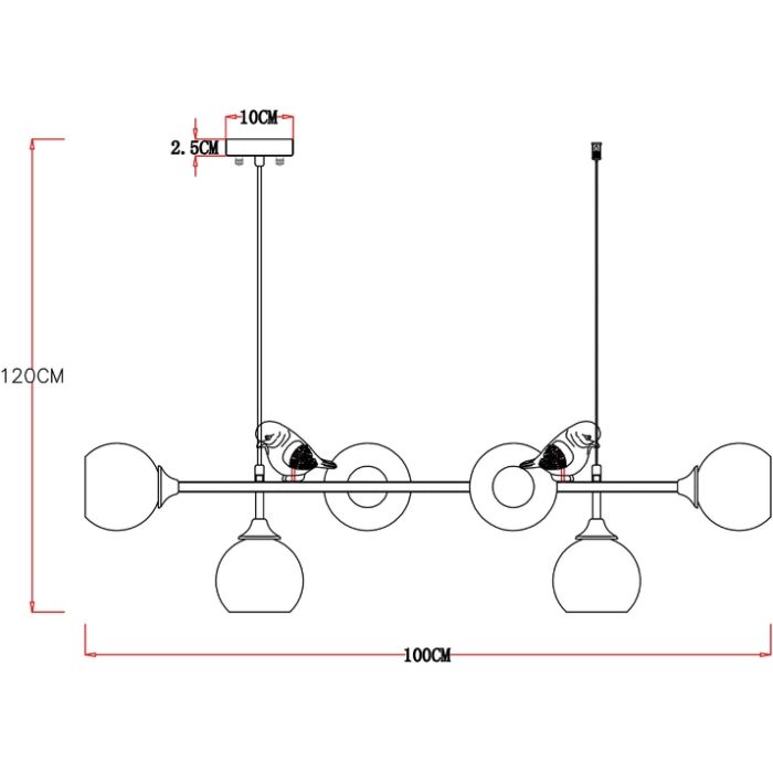 Подвесной светильник Arte Lamp Gemelli A2150SP-6WG