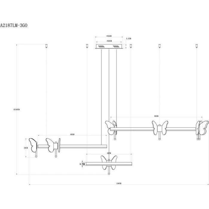 Подвесной светильник Arte Lamp Darcy A2187LM-3GO