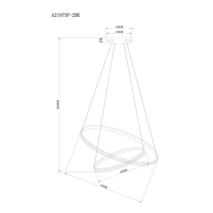 Подвесной светильник Arte Lamp Frodo A2197SP-2BK