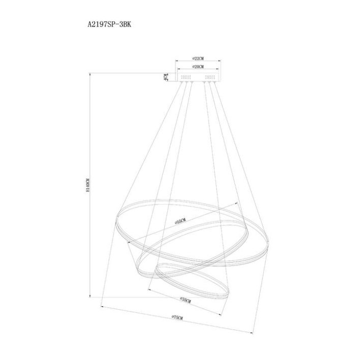 Подвесной светильник Arte Lamp Frodo A2197SP-3BK