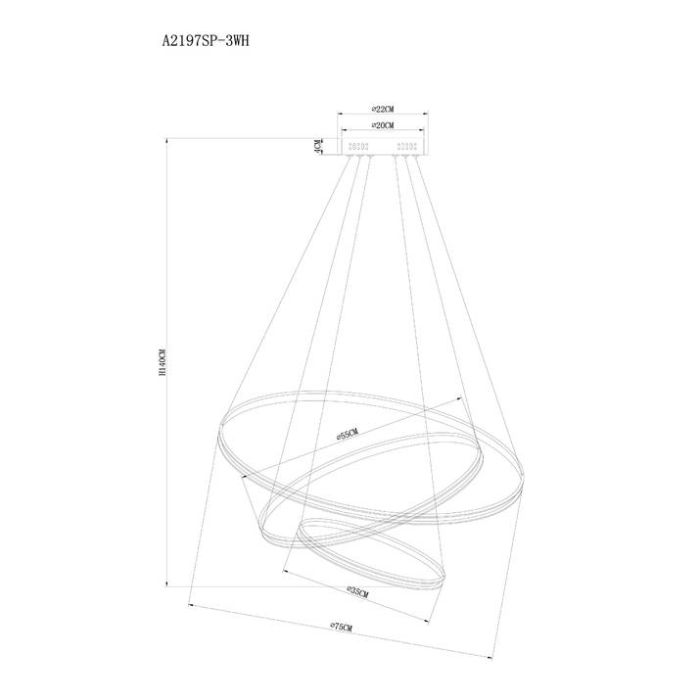 Подвесной светильник Arte Lamp Frodo A2197SP-3WH