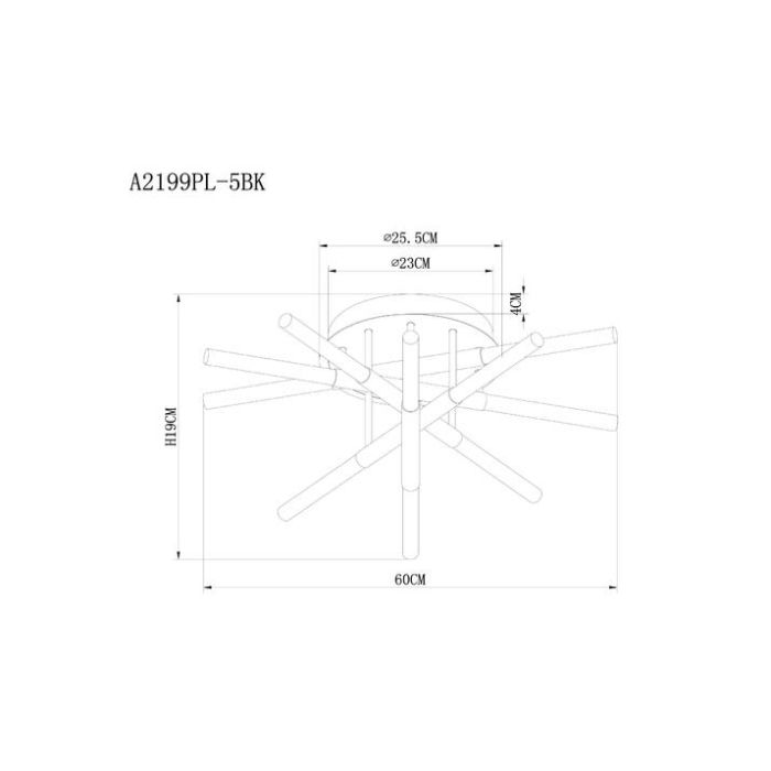 Накладной светильник Arte Lamp Fernando A2199PL-5BK