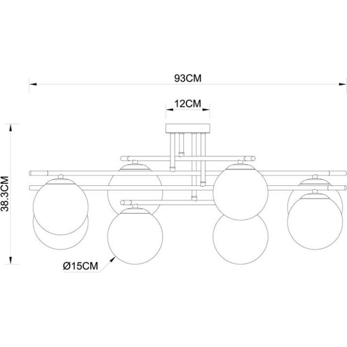 Потолочная люстра Arte Lamp Alcor A2224PL-8BK