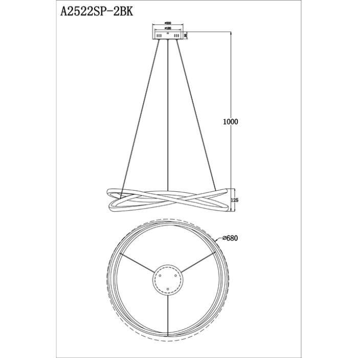 Подвесной светильник Arte Lamp Swing A2522SP-2BK