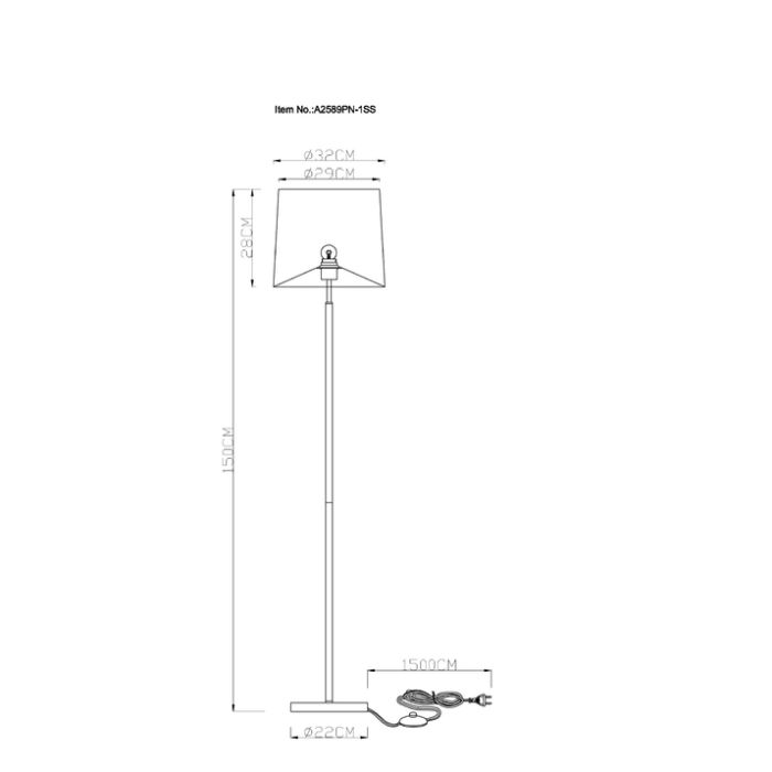 Торшер Arte Lamp Rodos A2589PN-1SS