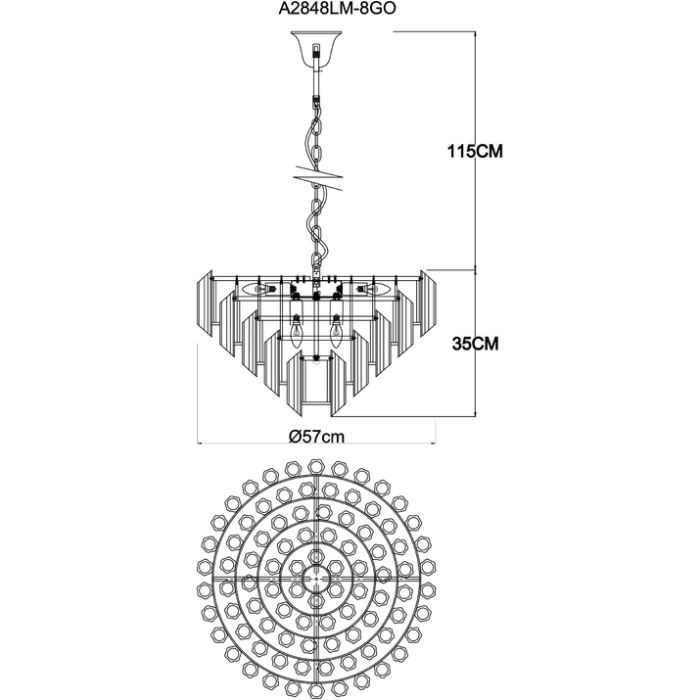 Подвесной светильник Arte Lamp Jastin A2848LM-8GO