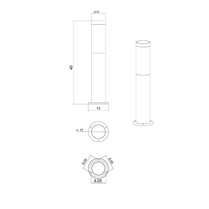 Наземный низкий светильник Arte Lamp Salire A3158PA-1SS