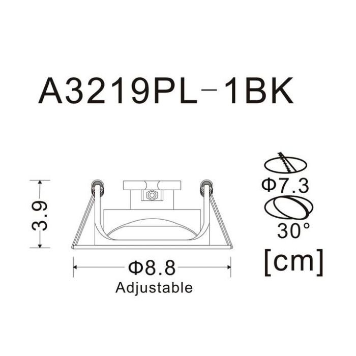 Встраиваемый светильник Arte Lamp Accento A3219PL-1BK