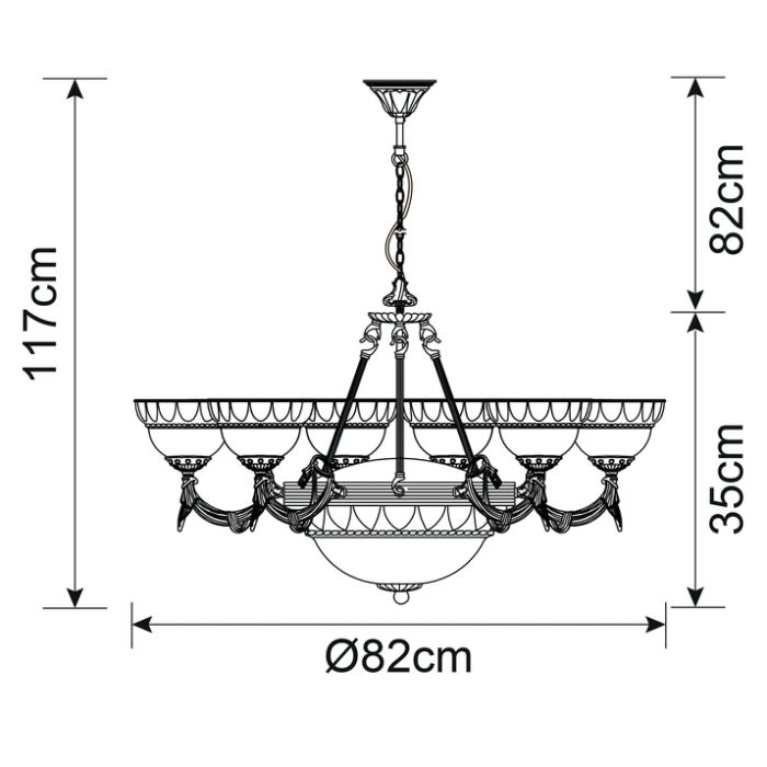 Подвесная люстра Arte Lamp Windsor A3777LM-6-2AB