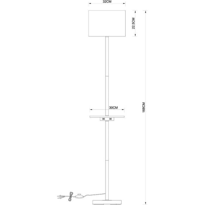 Торшер с подсветкой Arte Lamp Combo A4056PN-1WH