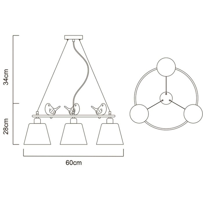 Подвесная люстра Arte Lamp Passero A4289LM-3WH