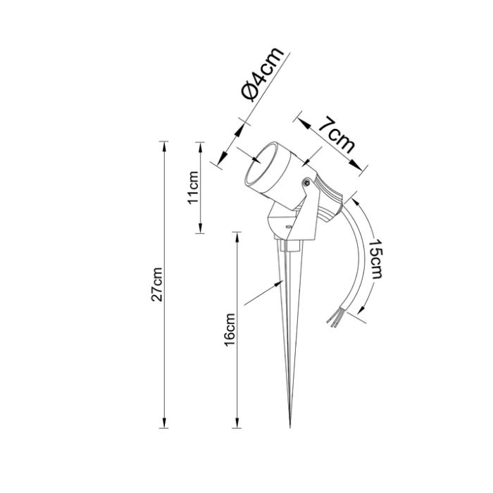 Наземный прожектор Arte Lamp Elsie A4705IN-1BK