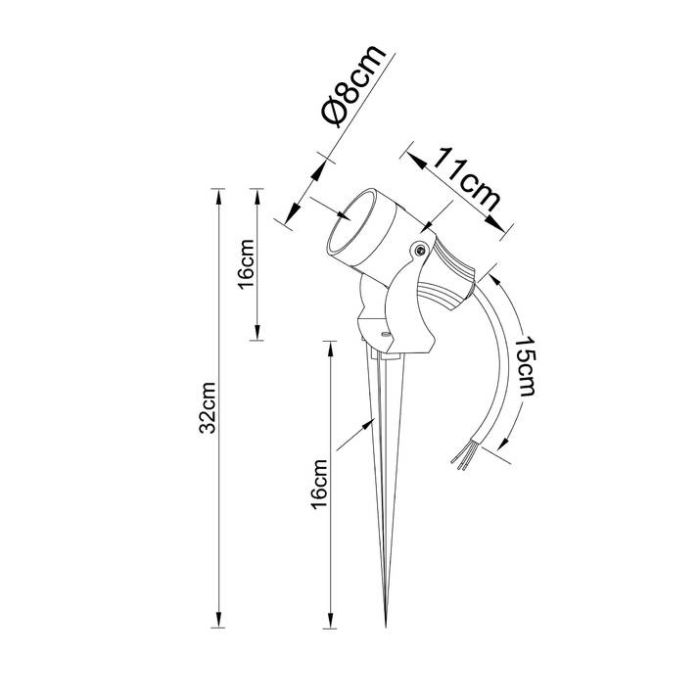 Наземный прожектор Arte Lamp Elsie A4715IN-1BK