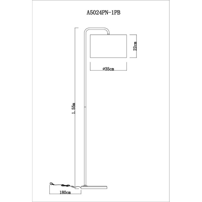 Торшер Arte Lamp Rupert A5024PN-1PB