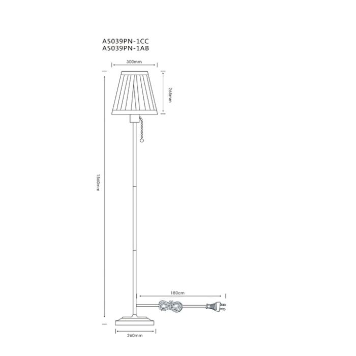 Торшер Arte Lamp Marriot A5039PN-1AB