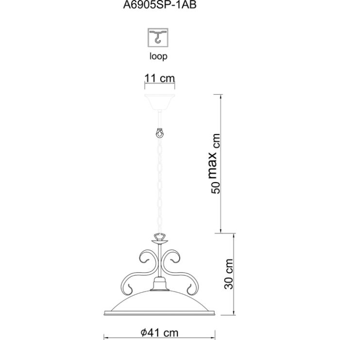 Подвесной светильник Arte Lamp Safari A6905SP-1AB