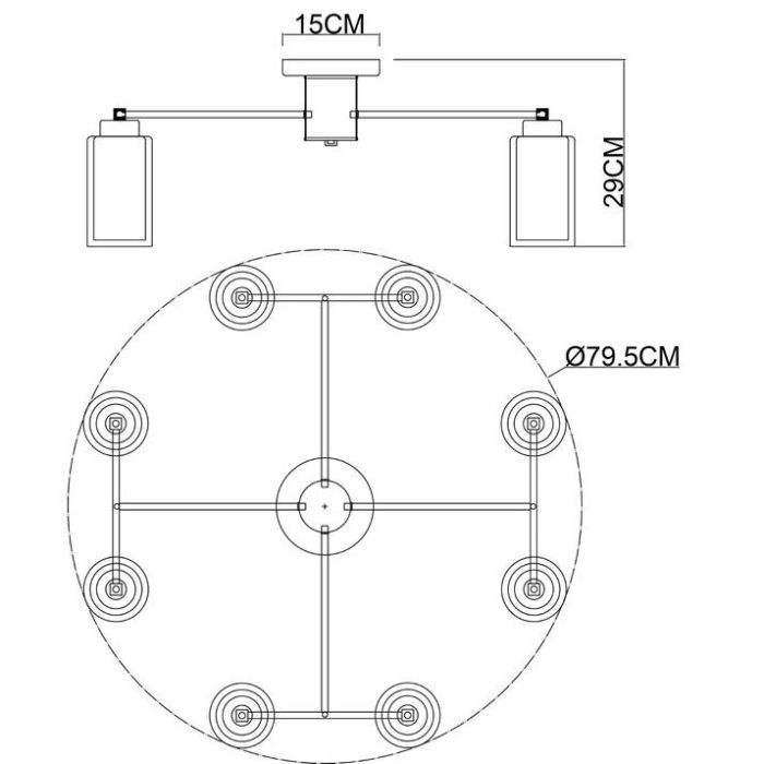 Потолочная люстра Arte Lamp Leo A7027PL-8BK