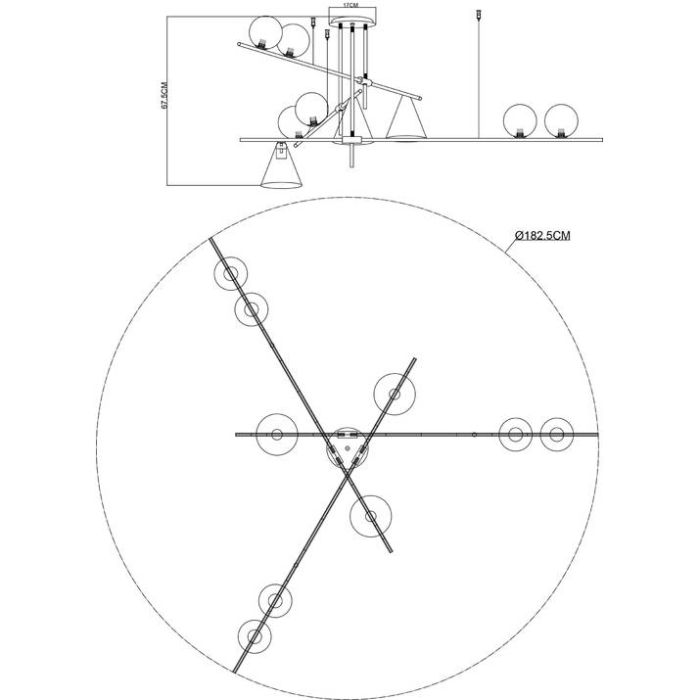 Подвесной светильник Arte Lamp Jacob A7029PL-9BK