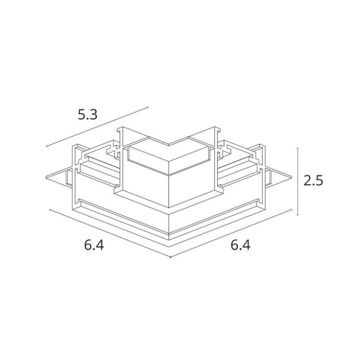 Соединитель угловой L-образный для треков накладных Arte Lamp Optima-Accessories A731633