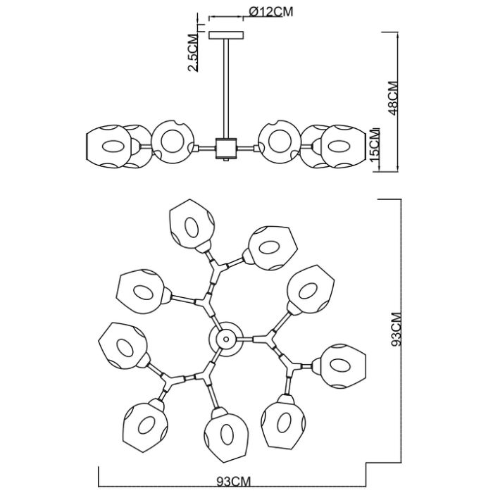 Люстра на штанге Arte Lamp Yuka A7759PL-9PB