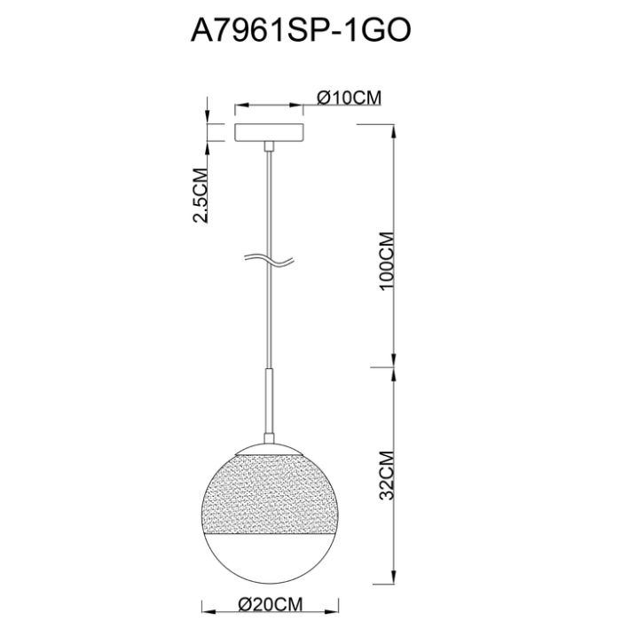 Подвесной светильник Arte Lamp Jupiter gold A7961SP-1GO